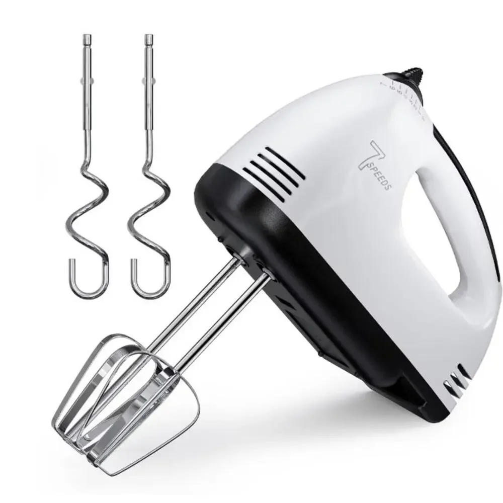Electric Handheld Mixer 7-Speed with Stainless Steel Beaters & Dough Hooks